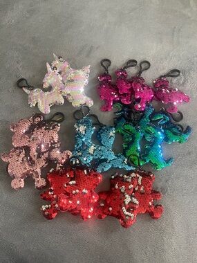 Sequin Animal Keychains bag charms for Kids - Assorted Colors styles new